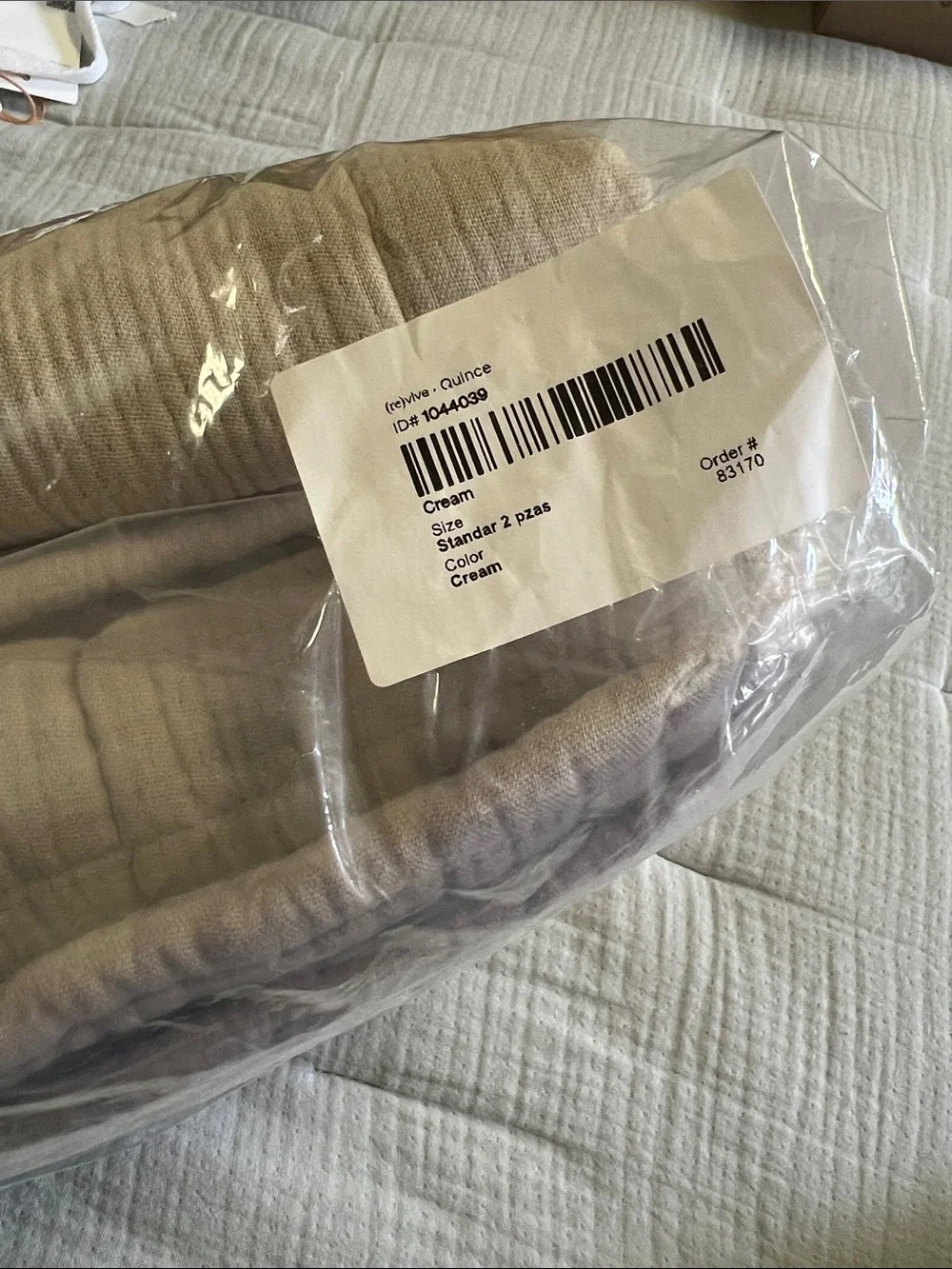 Quince Organic Cotton Gauze Box Quilt Sham Set Dune
